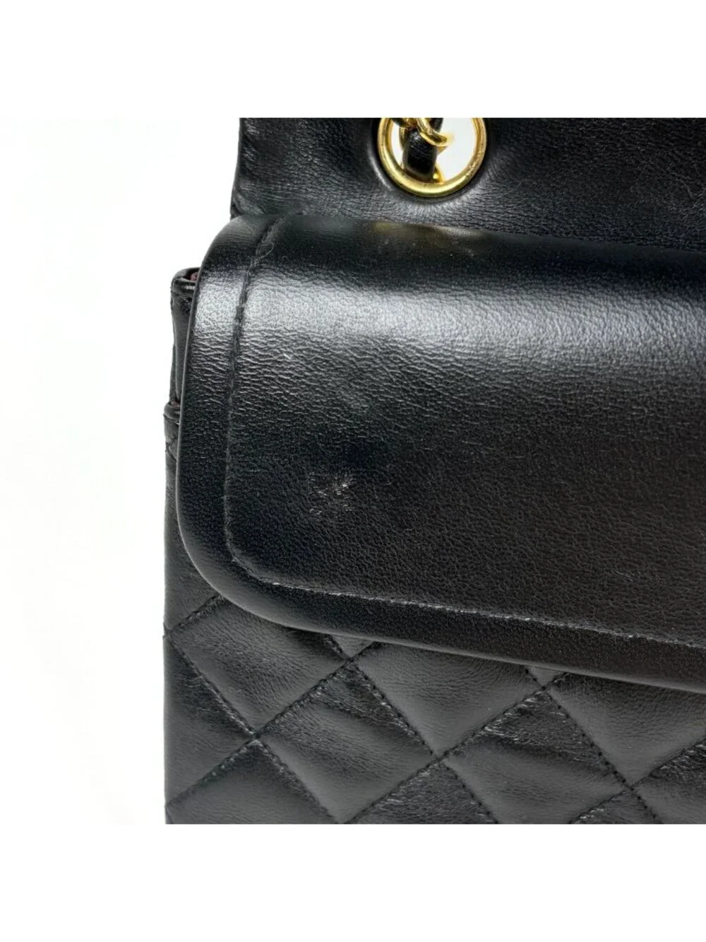 Chanel Shoulder Bag Quilted Double Flap CC Logo Leather Black